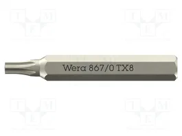 WERA Punta de destornillador Torx® TX8 867/0 Micro con dado de 4mm