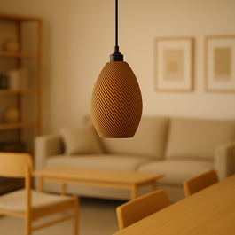 Iberic Deco Lámpara Colgante Paval Beige/Florón Negro/Cable Negro