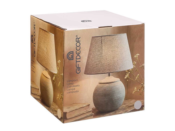 Giftdecor Lámpara Rayas Blanca 39 cm E27 Cerámica y Tela IP20 29x29x30 cm (Set de 4) Giftdecor Lámpara Rayas Blanca 39 cm E27 Cerámica y Tela IP20 29x29x30 cm (Set de 4)