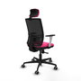 PIQUERAS Y CRESPO Silla de oficina Yunquera con mecanismo Sincro, Rosa y Negro