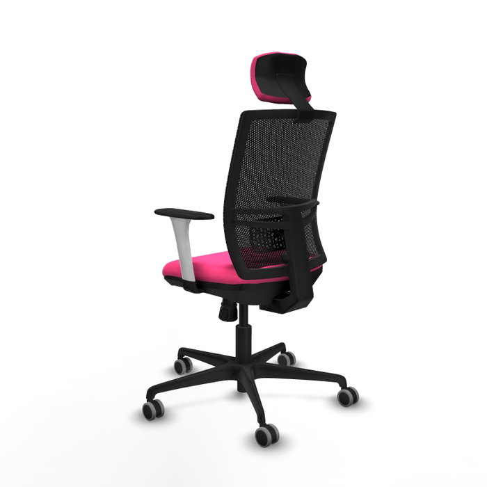 PIQUERAS Y CRESPO Silla de oficina Yunquera con mecanismo Sincro, Rosa y Negro