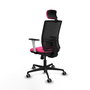 PIQUERAS Y CRESPO Silla de oficina Yunquera con mecanismo Sincro, Rosa y Negro