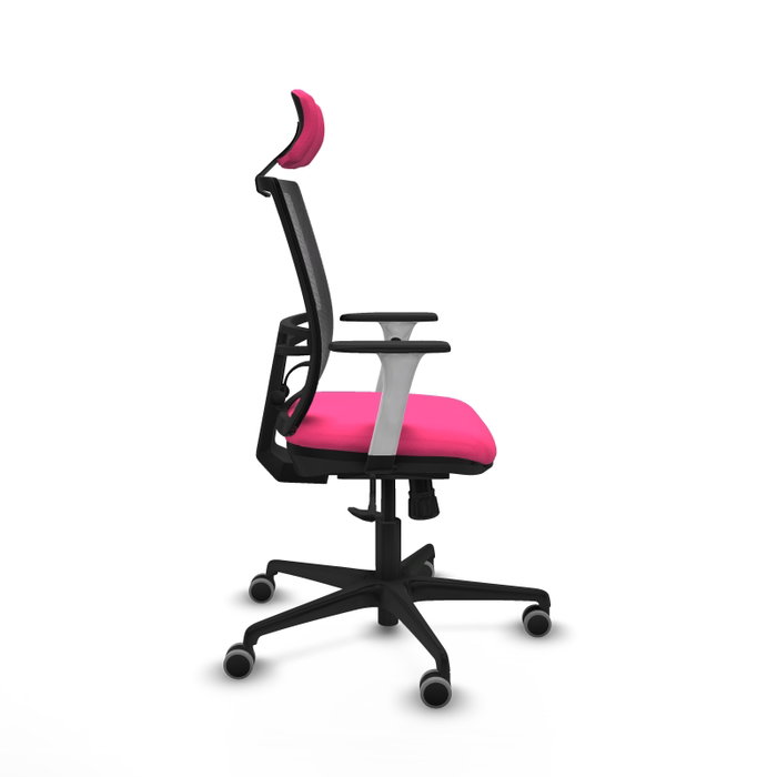 PIQUERAS Y CRESPO Silla de oficina Yunquera con mecanismo Sincro, Rosa y Negro