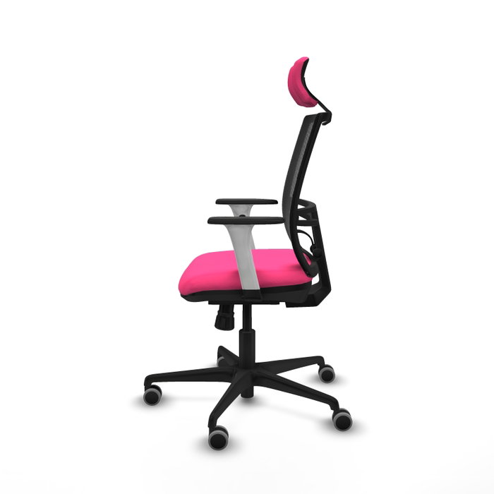 PIQUERAS Y CRESPO Silla de oficina Yunquera con mecanismo Sincro, Rosa y Negro