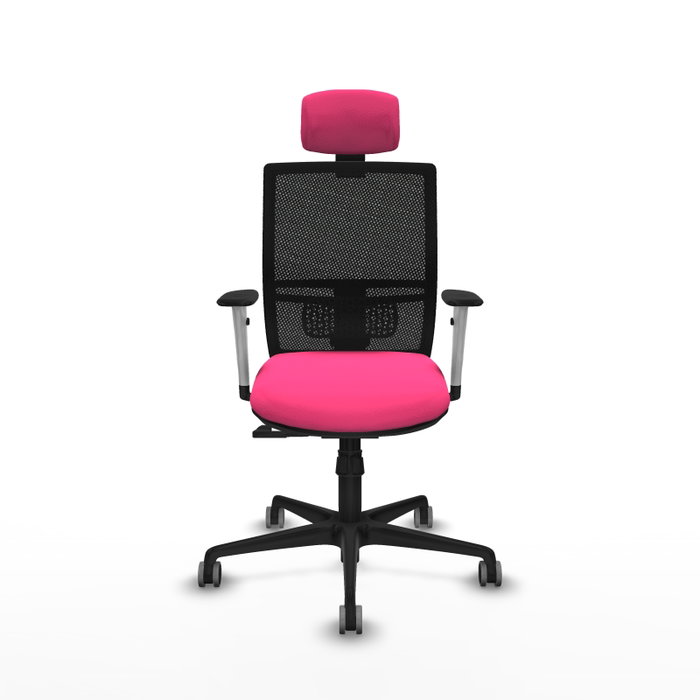 PIQUERAS Y CRESPO Silla de oficina Yunquera con mecanismo Sincro, Rosa y Negro