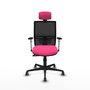 PIQUERAS Y CRESPO Silla de oficina Yunquera con mecanismo Sincro, Rosa y Negro