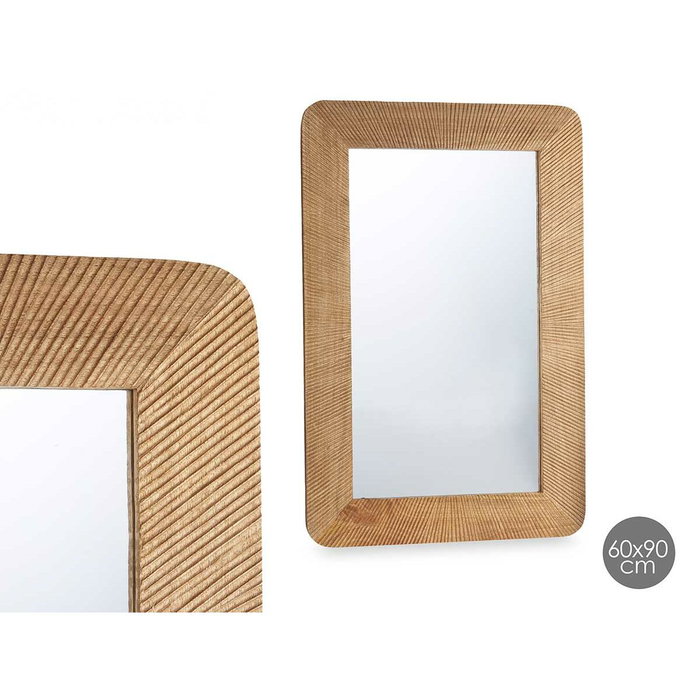 GIFTDECOR Espejo de pared Líneas Natural 60 x 90 cm Marrón