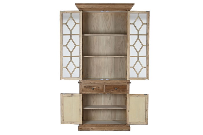 DKD Home Decor Vitrina Shabby Natural Madera Reciclada 100 x 220 x 45 cm DKD Home Decor Vitrina Shabby Natural Madera Reciclada 100 x 220 x 45 cm