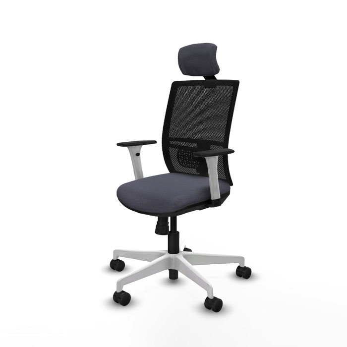 PIQUERAS Y CRESPO Silla de oficina Yunquera con mecanismo Sincro, Gris oscuro y Negro