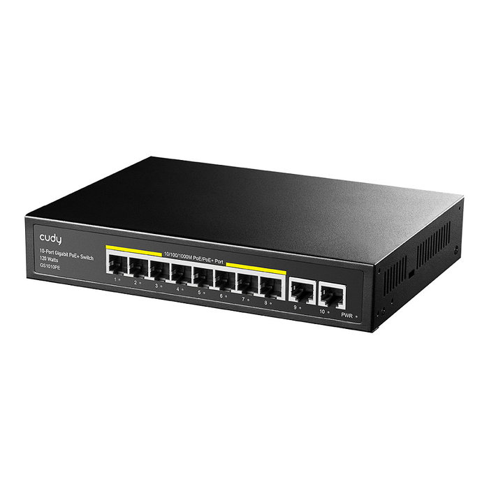 Cudy GS1010PE Switch Gigabit Ethernet 10 Puertos PoE+ 8 Puertos PoE 30W Montaje en Rack y Pared Cudy GS1010PE Switch Gigabit Ethernet 10 Puertos PoE+ 8 Puertos PoE 30W Montaje en Rack y Pared