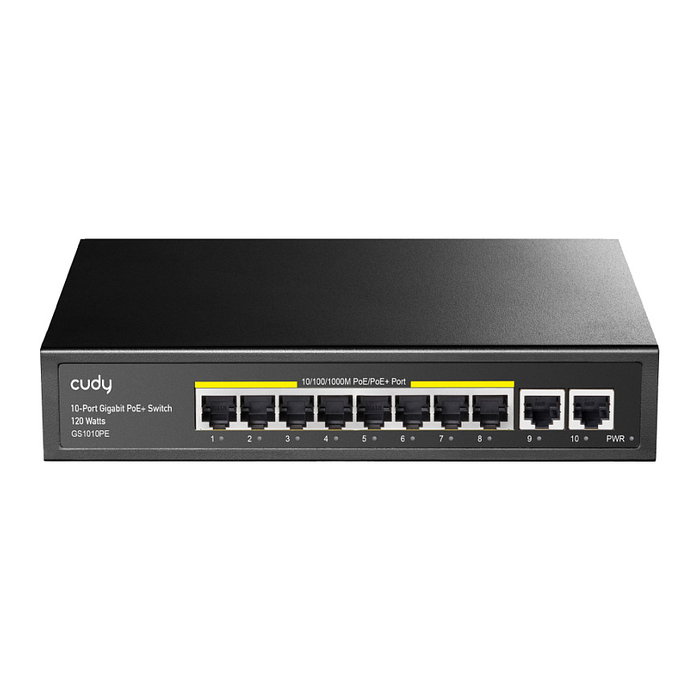 Cudy GS1010PE Switch Gigabit Ethernet 10 Puertos PoE+ 8 Puertos PoE 30W Montaje en Rack y Pared Cudy GS1010PE Switch Gigabit Ethernet 10 Puertos PoE+ 8 Puertos PoE 30W Montaje en Rack y Pared
