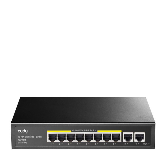 Cudy GS1010PE Switch de red con 10 puertos Gigabit y 8 puertos PoE+ Cudy GS1010PE Switch de red con 10 puertos Gigabit y 8 puertos PoE+
