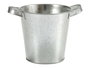 Ibergarden Cubo con Asas Anchas de Zinc, 20x14x16.2 cm, Color Plata (Set de 24)