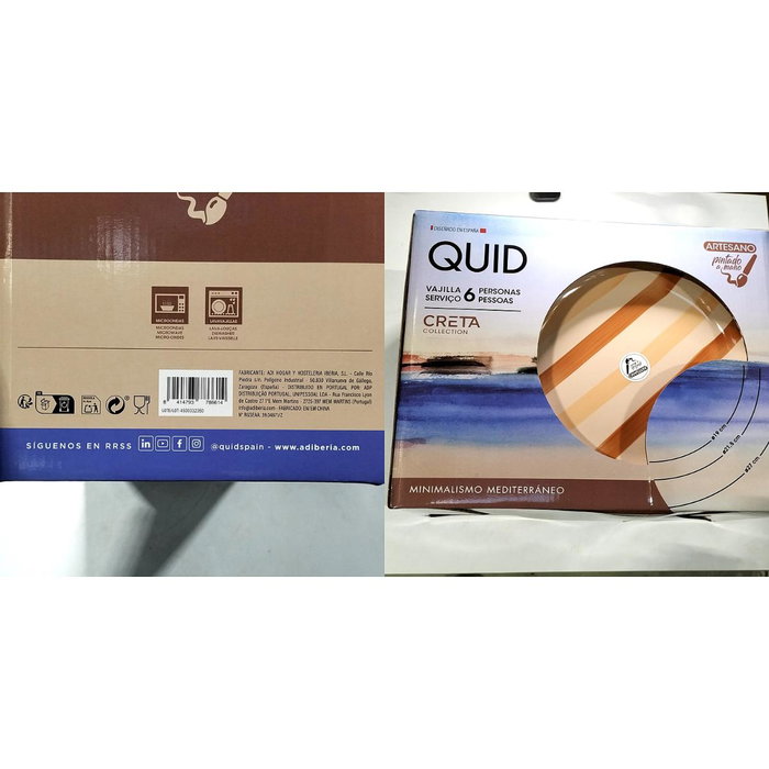 Quid Vajilla de Cerámica Creta 18 Piezas Beige Quid Vajilla de Cerámica Creta 18 Piezas Beige