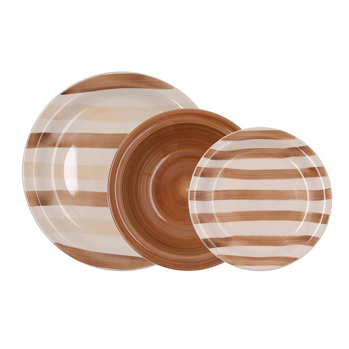 Quid Vajilla de Cerámica Creta 18 Piezas Beige Quid Vajilla de Cerámica Creta 18 Piezas Beige