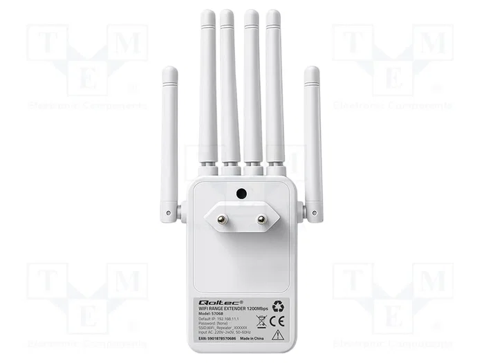 Qoltec Repetidor y Access Point AC1200 con 6 Antenas y 2x RJ45 Qoltec Repetidor y Access Point AC1200 con 6 Antenas y 2x RJ45