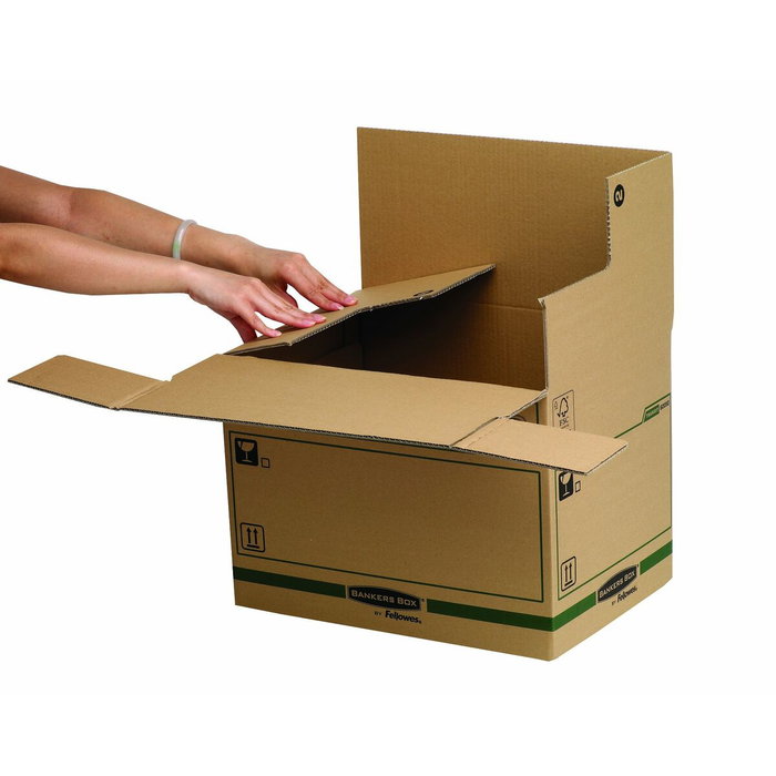 Fellowes Caja de Transporte Reutilizable Grande con Montaje Automático