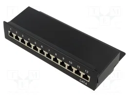 GOOBAY Patch Panel Cat 6 Negro con 12 Puertos RJ45