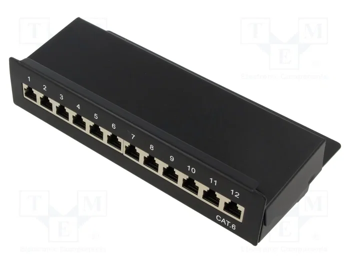 GOOBAY Patch Panel Cat 6 Negro con 12 Puertos RJ45 GOOBAY Patch Panel Cat 6 Negro con 12 Puertos RJ45