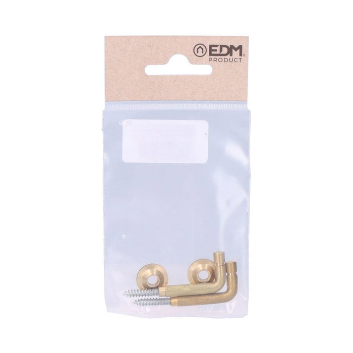 Edm Alzapaños Torneados Latón Recogedor de Cortina 30 mm, Dorado, 2 Unidades