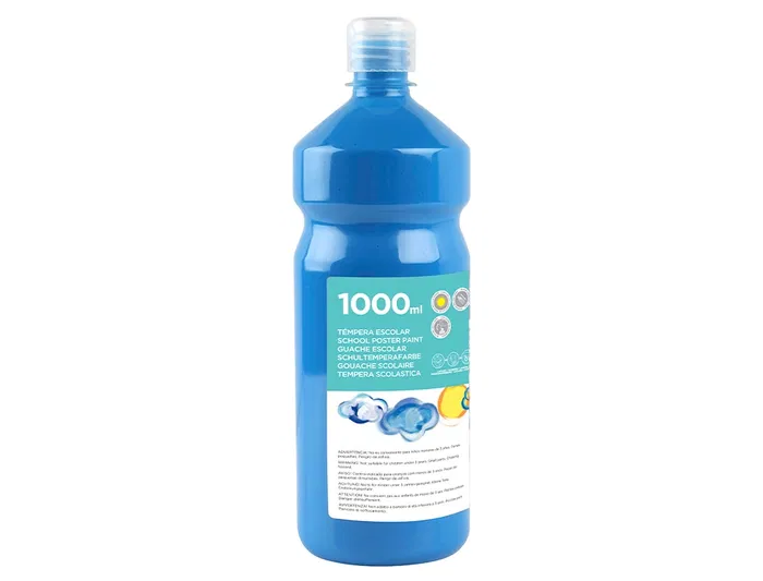 Liderpapel Tempera Liquida Escolar 1000 ml Azul Superlavable