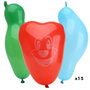 Party Time - 15 Globos de Látex con Formas de Animales, Pájaro, Ratón, Figuras para Fiestas