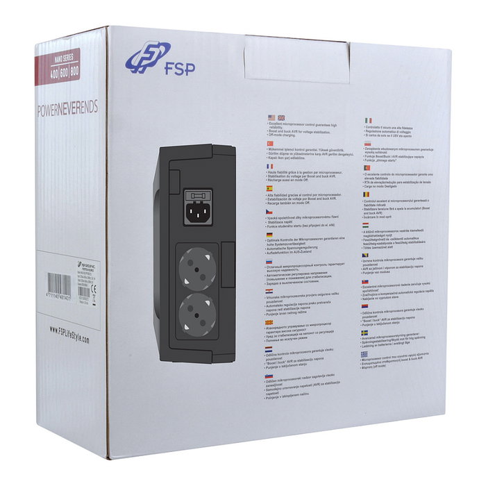 Fortron/Source (Europa) GmbH FSP NANO 800 UPS de 800VA 480W Negro Fortron/Source (Europa) GmbH FSP NANO 800 UPS de 800VA 480W Negro