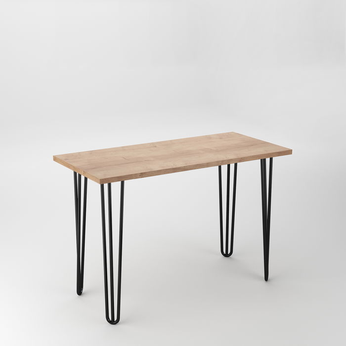 Emuca Lote de 4 patas Hairpin de 3 varillas para mesa, altura 710mm, Acero, Pintado negro