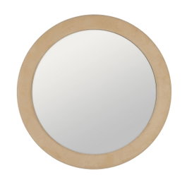 Ixia Espejo Redondo Beige MDF-Tejido 100 x 4 x 100 cm