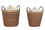 DKD Home Decor Set de 2 Cestas para Ropa Seagrass y Algodón Natural