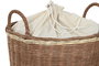 DKD Home Decor Cesta Ropa Basicos Natural Blanco Seagrass Algodon 43 x 48 x 43 cm Set de 2