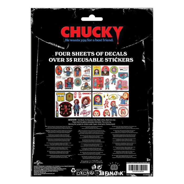 Chucky Pegatina Tech