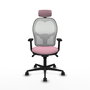 PIQUERAS Y CRESPO Silla de oficina Jorquera con mecanismo Sincro, Rosa y Blanco