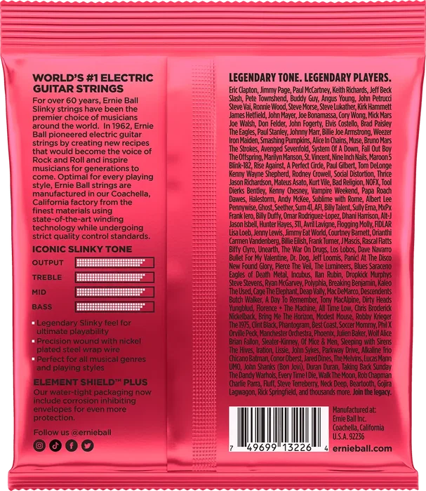 Ernieball Juego de Cuerdas Guitarra Eléctrica Slinky Burly 11-52 Tripack (3)