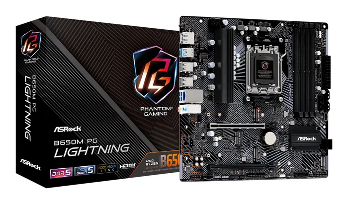 ASRock B650M PG Lightning AM5 micro ATX DDR5 ASRock B650M PG Lightning AM5 micro ATX DDR5