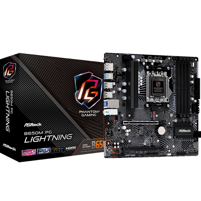 ASRock B650M PG Lightning AM5 micro ATX DDR5 ASRock B650M PG Lightning AM5 micro ATX DDR5