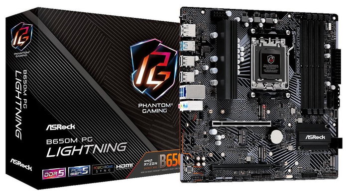 ASRock B650M PG Lightning AM5 micro ATX DDR5 ASRock B650M PG Lightning AM5 micro ATX DDR5