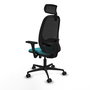 PIQUERAS Y CRESPO Silla de oficina Cilanco con mecanismo Sincro, Tela Turquesa y Malla Negra