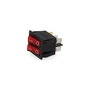 Edm Interruptor Doble Luminoso Empotrado On/Off 15A 250V 6 Patillas Negro Luz Roja