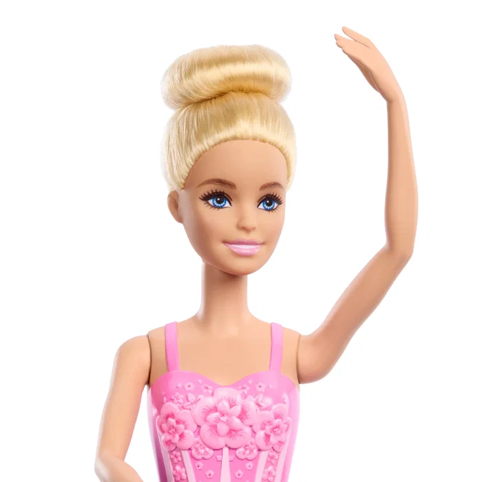 Mattel Barbie Muñeca Bailarina de Bailarina Ballet Rubia Articulada Tutú Rosa Moño (HRG34)