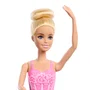 Mattel Barbie Muñeca Bailarina de Bailarina Ballet Rubia Articulada Tutú Rosa Moño (HRG34)