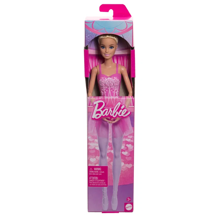 Mattel Barbie Muñeca Bailarina de Bailarina Ballet Rubia Articulada Tutú Rosa Moño (HRG34)