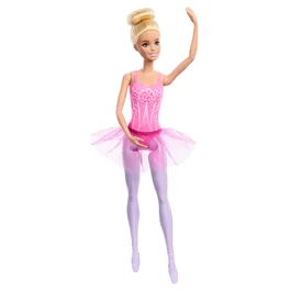 Mattel Barbie Muñeca Bailarina de Bailarina Ballet Rubia Articulada Tutú Rosa Moño (HRG34)