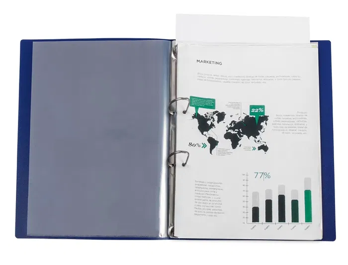 Liderpapel Carpeta Canguro 2 Anillas 25 mm Mixtas Polipropileno DIN A4 Azul Translucido