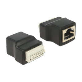 DeLOCK Adaptador RJ45 Terminalblock 65527 Negro, Plata