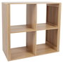 Home Deco Factory Estantería Klaus con 4 Compartimentos, Mueble de Almacenamiento de Madera para Hogar