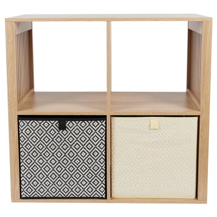 Home Deco Factory Estantería Klaus con 4 Compartimentos, Mueble de Almacenamiento de Madera para Hogar