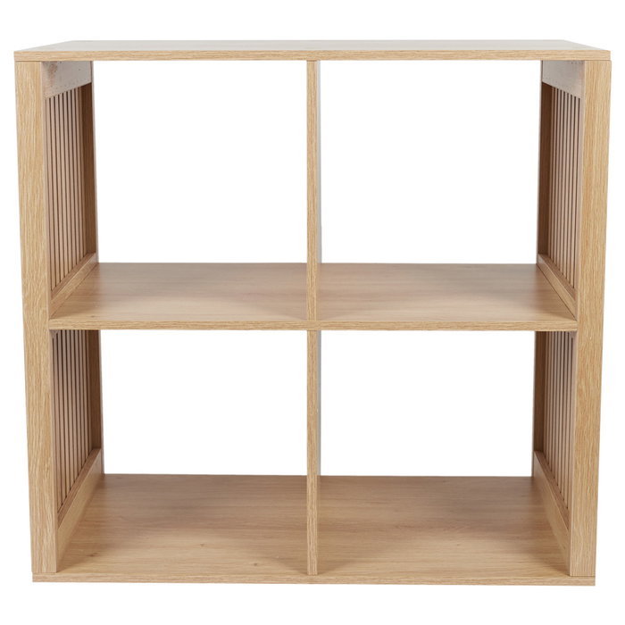 Home Deco Factory Estantería Klaus con 4 Compartimentos, Mueble de Almacenamiento de Madera para Hogar