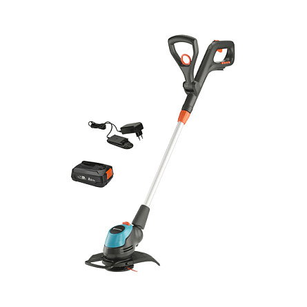 GARDENA Cortabordes de Batería Gardena Akku-Trimmer EasyCut 23/18V P4A Set 2Ah 18V, 23 cm, Negro, Azul, Naranja, Plata