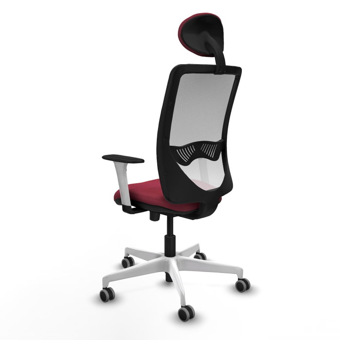 PIQUERAS Y CRESPO Silla de oficina Zulema con mecanismo Sincro/Traslack, Tela Granate y Malla Blanca PIQUERAS Y CRESPO Silla de oficina Zulema con mecanismo Sincro/Traslack, Tela Granate y Malla Blanca